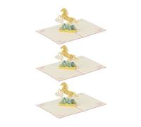 Carte de vœux pour de nombreuses occasions - Cadeau d'anniversaire avec cheval 3D - Design élégant - Culture chinoise traditionnelle