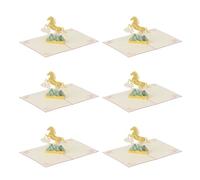 Carte de vœux pour de nombreuses occasions - Cadeau d'anniversaire avec cheval 3D - Design élégant - Culture chinoise traditionnelle