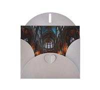 Carte de vœux pour église solennelle avec enveloppe grise, vacances, anniversaires, mariages, anniversaires de mariage, écrire des bénédictions uniques