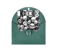 Carte de vœux pour la fête des mères, Noël, motif tête de mort, 10,2 x 15,2 cm, papier nacré avec enveloppe pour anniversaire et remerciement