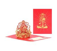 Carte de vœux pour le festival du printemps chinois avec décoration découpée en papier 2025 Carte de vacances Année du serpent avec enveloppe Invitation à une fête