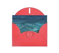 Carte de vœux Red JKIEGOQ The Deep Ocean Prints 10,2 x 15,2 cm pour Noël, Saint-Valentin, mariage, fête d'invitation