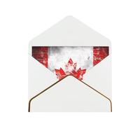 Carte de vœux rétro avec drapeau du Canada horizontale, soigneusement conçue, facile à transporter, convient pour divers festivals