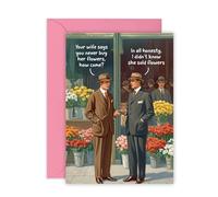 Carte de vœux rétro pour homme - Blague rétro - Carte de blague hilarante pour mari, petit ami, gars, frère, conjoint, ami - Anniversaire ou anniversaires - Livré avec des autocollants