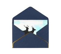 Carte de vœux romantique avec enveloppes, motif cerf, pour un ami proche, carte de vœux en papier nacré de Phnom Penh