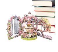 Carte de vœux romantique sur le thème du jardin, 17 x 12 cm, cartes de vacances en papier avec construction robuste, souvenir de mariage artistique, fournitures de bénédiction élégantes avec style