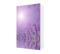 Carte de vœux romantique violette lavande avec boucle d'amour verticale en papier perlé avec enveloppes pour amis, famille