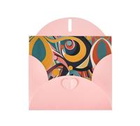 Carte de vœux rose avec enveloppes - Lignes irrégulières imprimées cartes vierges pour anniversaire, mariage, encouragement, occasions bénies