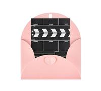 Carte de vœux rose - Carte de vœux vierge avec impression noire classique pour anniversaire, mariage, Saint-Valentin et invitation à une fête