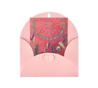 Carte de vœux rose - Carte vierge imprimée amulette chaman pour anniversaire, mariage, Saint-Valentin et invitation à une fête