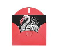 Carte de vœux rouge à carreaux vierges et perles - Beau bloc de notes vierge VVXBHGR - Motif flamant rose abstrait