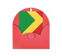 Carte de vœux rouge avec enveloppe assortie - République du Congo - Motif béni vierge - Cartes humoristiques en papier nacré