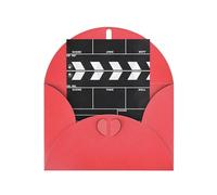 Carte de vœux rouge - Carte de vœux classique avec impression noire vierge pour anniversaire, mariage, Saint-Valentin et invitation à une fête