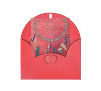 Carte de vœux rouge - Carte vierge imprimée amulette chaman pour anniversaire, mariage, Saint-Valentin et invitation à une fête