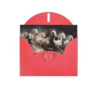 Carte de vœux rouge YYHWHJDE avec image de course des chevaux, parfaite pour la Saint-Valentin, un anniversaire de mariage et des invitations de fête