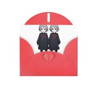 Carte de vœux rouge YYHWHJDE avec image de fantôme conjoint, parfaite pour la Saint-Valentin, un anniversaire de mariage et des invitations de fête
