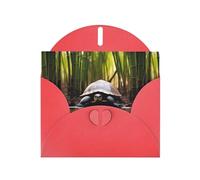Carte de vœux rouge YYHWHJDE avec image de tortue mignonne parfaite pour la Saint-Valentin, un anniversaire de mariage et des invitations de fête