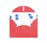 Carte de vœux rouge YYHWHJDE Cheval blanc parmi des fleurs bleues Photo parfaite pour la Saint-Valentin, anniversaire de mariage et invitations de fête