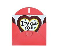 Carte de vœux rouge YYHWHJDE Love Confessions parfaite pour la Saint-Valentin, un anniversaire de mariage et des invitations de fête