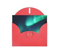Carte de vœux rouge YYHWHJDE Motif aurore du ciel Parfait pour la Saint-Valentin, un anniversaire de mariage et des invitations de fête