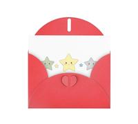 Carte de vœux rouge YYHWHJDE Trois petites étoiles avec image parfaite pour la Saint-Valentin, un anniversaire de mariage et des invitations de fête