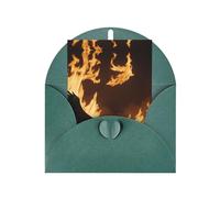 Carte de vœux saisonnière aigle et feu avec enveloppe vert foncé pour toutes les occasions Thanksgiving, Noël, anniversaire, mariage, fiançailles, cartes de notes