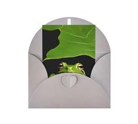 Carte de vœux saisonnière grenouille et pluie avec enveloppe grise pour toutes les occasions Thanksgiving, Noël, anniversaire, mariage, fiançailles, cartes de notes