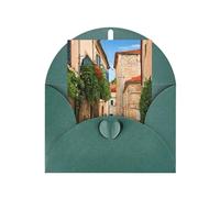 Carte de vœux saisonnière italienne toscane avec enveloppe vert foncé pour toutes les occasions Thanksgiving, Noël, anniversaire, mariage, fiançailles, cartes de notes