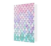 Carte de vœux sirène pour toutes les occasions - Rose pastel - Violet - Aqua - Imprimé thé - Pour anniversaire, condoléances, Noël, remerciements