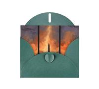 Carte de vœux Solstice avec enveloppe vert foncé pour vacances, anniversaires, mariages, anniversaires de mariage et écrire des bénédictions uniques