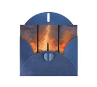 Carte de vœux Solstice vague avec enveloppe bleue Vacances Anniversaires Mariage Anniversaire Écrivez des bénédictions uniques