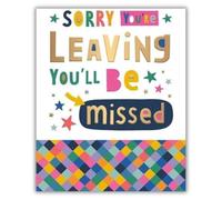 Carte de vœux « Sorry You're Leaving » - Design coloré avec finition en feuille d'or