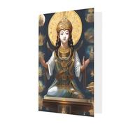 Carte de vœux Statue de Dieu, 10,2 x 15,2 cm, enveloppe en forme de cœur, convient pour toutes les occasions.