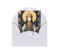 Carte de vœux Statue de Dieu, 10,2 x 15,2 cm, enveloppe en forme de cœur, convient pour toutes les occasions.