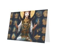 Carte de vœux Statue de Dieu, carte vierge avec enveloppe, environ 10 x 15 cm, pour événements, mariages, anniversaires