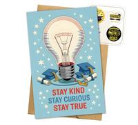 Carte de vœux Stay Kind Stay Curious Stay True 2026 - Cadeau de remise de diplôme pour lycée, étudiante, fille, fils, lui, elle, amis, carte de vœux pour diplômé - 13 x 20 cm G4