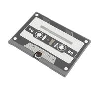 Carte de Vœux sur Cassette Audio Noire, en Papierboard, Enregistrable