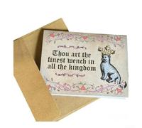 Carte de vœux sur le thème médiéval avec 6 illustrations non répétées, y compris des éléments en croix pour les fans de la reine des lames (B)