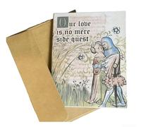 Carte de vœux sur le thème médiéval avec 6 illustrations non répétées, y compris des éléments en croix pour les fans de Blade Queen (D)