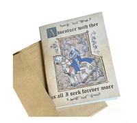 Carte de vœux sur le thème médiéval avec 6 illustrations non répétées, y compris des éléments en croix pour les fans de la reine des lames (C)