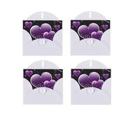 Carte de vœux tendance avec cœurs violets - Impression sur un seul côté - Papier nacré - Pour anniversaire, Halloween, Noël, Halloween, fête d'anniversaire