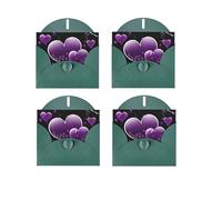 Carte de vœux tendance avec cœurs violets - Impression sur un seul côté - Papier nacré - Pour anniversaire, Halloween, Noël, Halloween, fête d'anniversaire