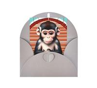 Carte de vœux The Silent Monkey, 10,2 x 15,2 cm, enveloppe en forme de cœur, convient pour toutes les occasions.