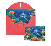 Carte de vœux « Thinking of You » avec enveloppes, carte de vœux, poissons tropicaux, corail, cartes vierges pour toutes les occasions, carte d'anniversaire, de remerciement, pour invitations de