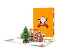 Carte de vœux unique en forme d'arbre de Noël, facile à plier et à écrire, pour la famille, les amis, les collègues