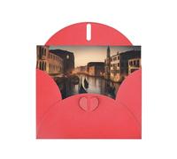 Carte de vœux Venise Night avec enveloppe, carte d'anniversaire, carte de Noël, carte d'invitation, 3 couleurs