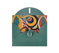 Carte de vœux vert foncé avec enveloppes - Lignes irrégulières imprimées cartes vierges pour anniversaire, mariage, encouragement, occasions bénies