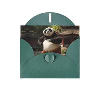 Carte de vœux vert foncé avec enveloppes - Panda géant pratiquant des cartes vierges pour anniversaire, mariage, encouragement, occasions bénies