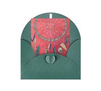 Carte de vœux vert foncé - Carte vierge imprimée amulette chaman pour anniversaire, mariage, Saint-Valentin et invitation à une fête