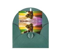 Carte de vœux vert foncé - Carte vierge imprimée éléphant d'Afrique pour anniversaire, mariage, Saint-Valentin et invitation à une fête